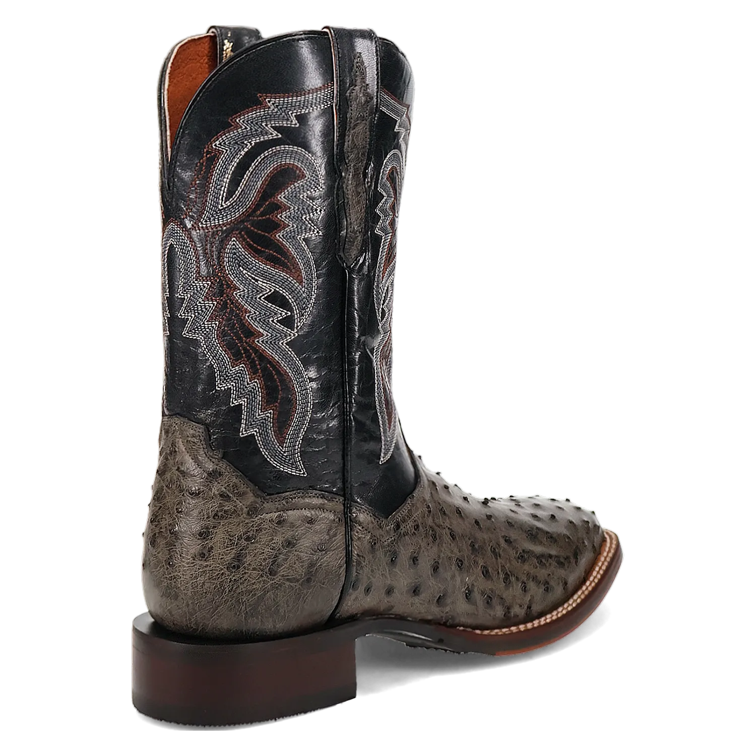 Dan Post DP5013 11" Alamosa Grey Full Quill Ostrich Wide Square Toe