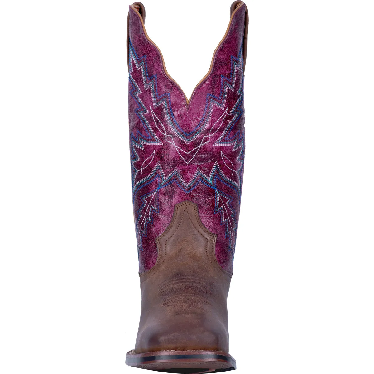 'Dan Post' Women's 12" Pasadena Western Square Toe - Tan / Purple