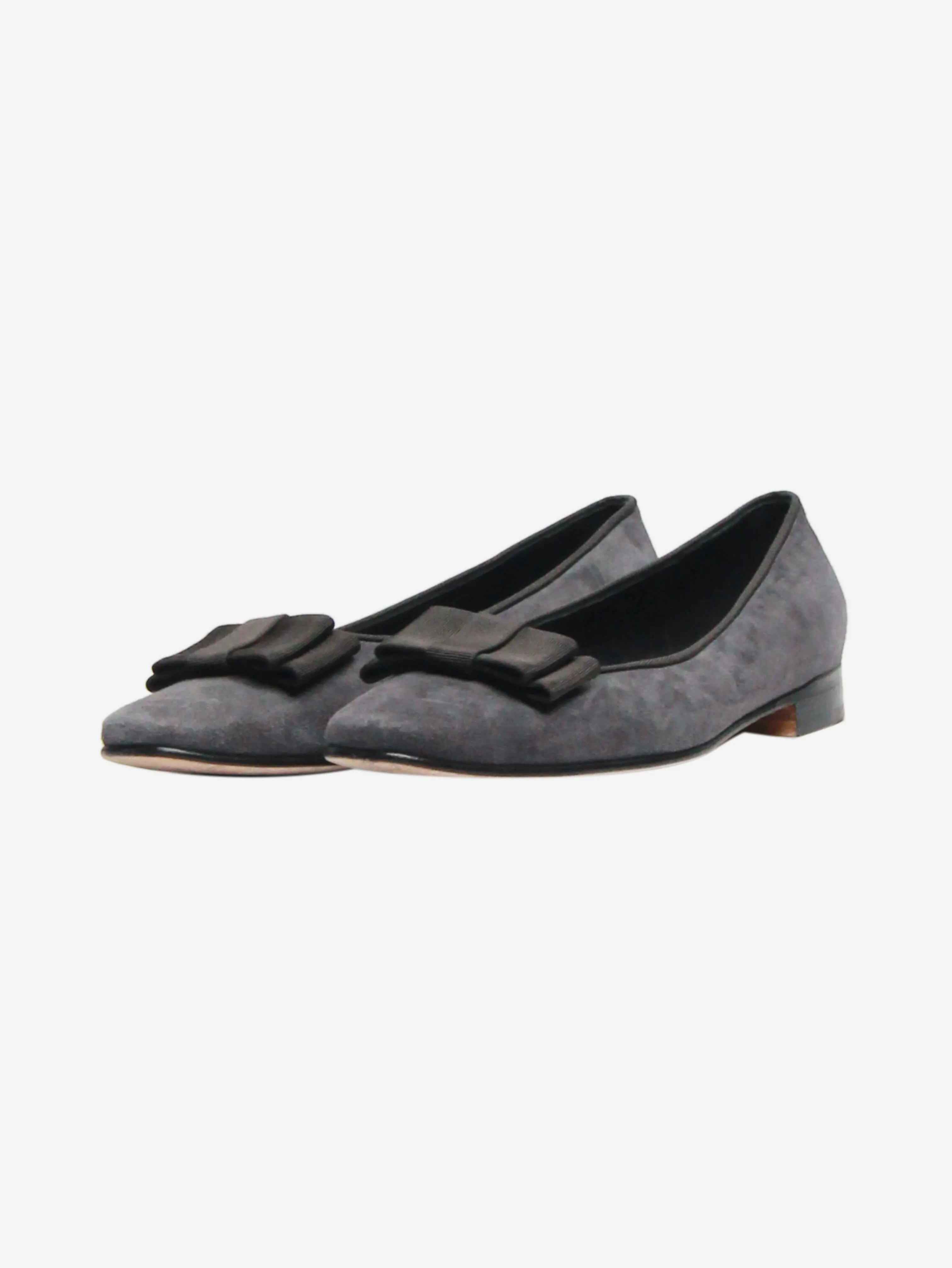 Dark grey suede ballet flats - size EU 36