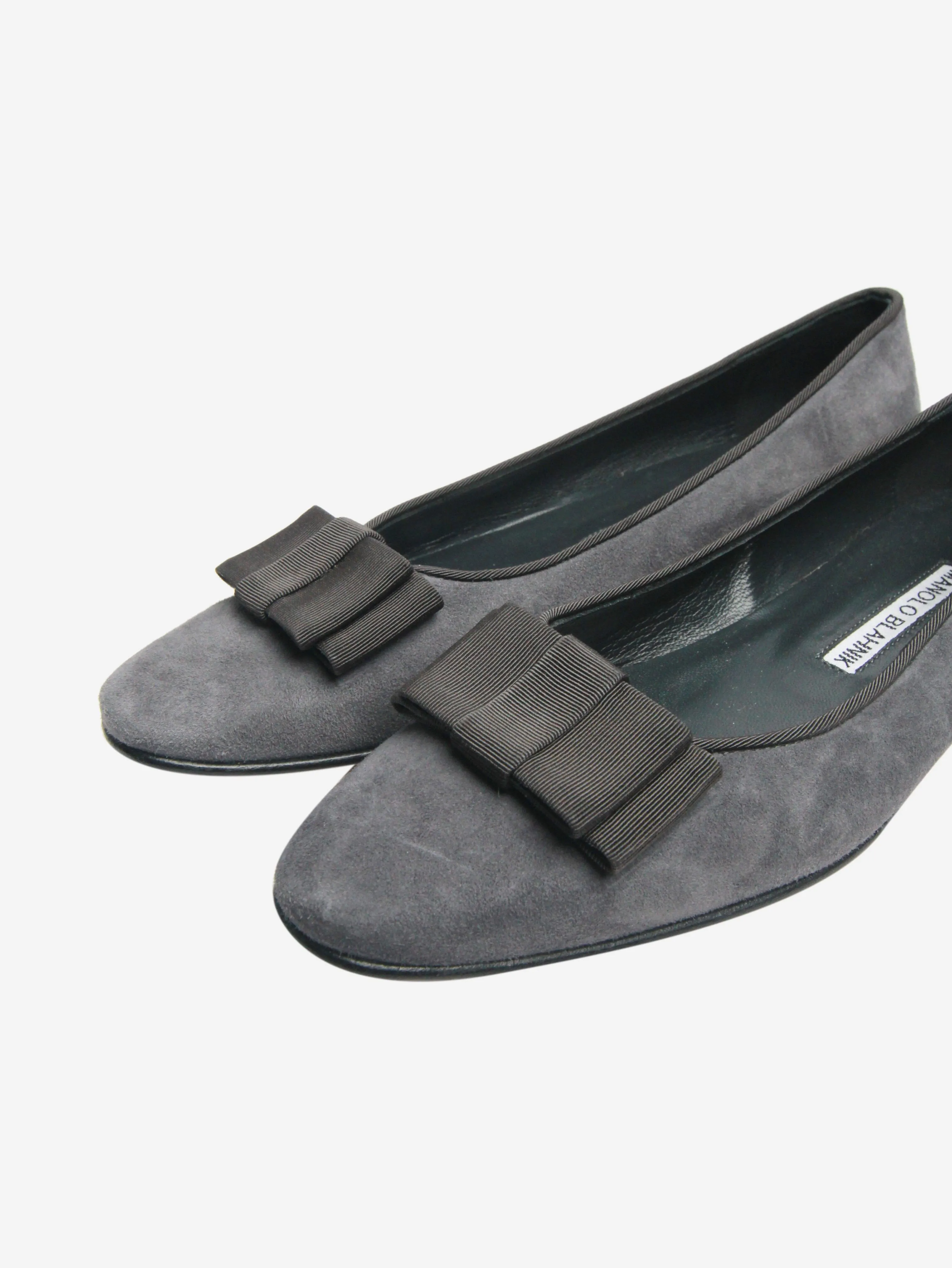 Dark grey suede ballet flats - size EU 36