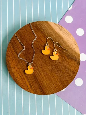 Debbie the Duck Necklace and Earrings