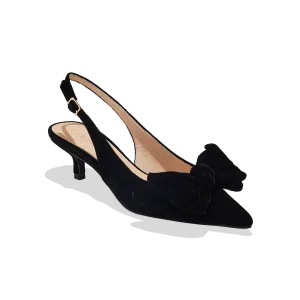 Debra Sling Back Velvet Kitten Heel