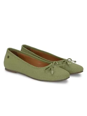 Delize Light Green Women Reptile Print Ballerina -38