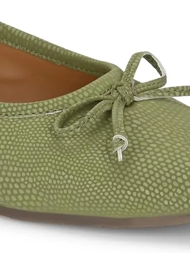 Delize Light Green Women Reptile Print Ballerina -38