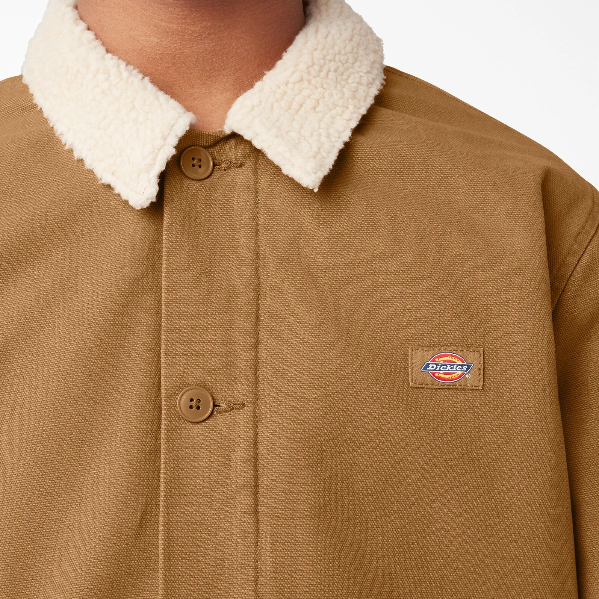 Dickies Duck Canvas High Pile Fleece Jacket 'Stonewashed Brown Duck'