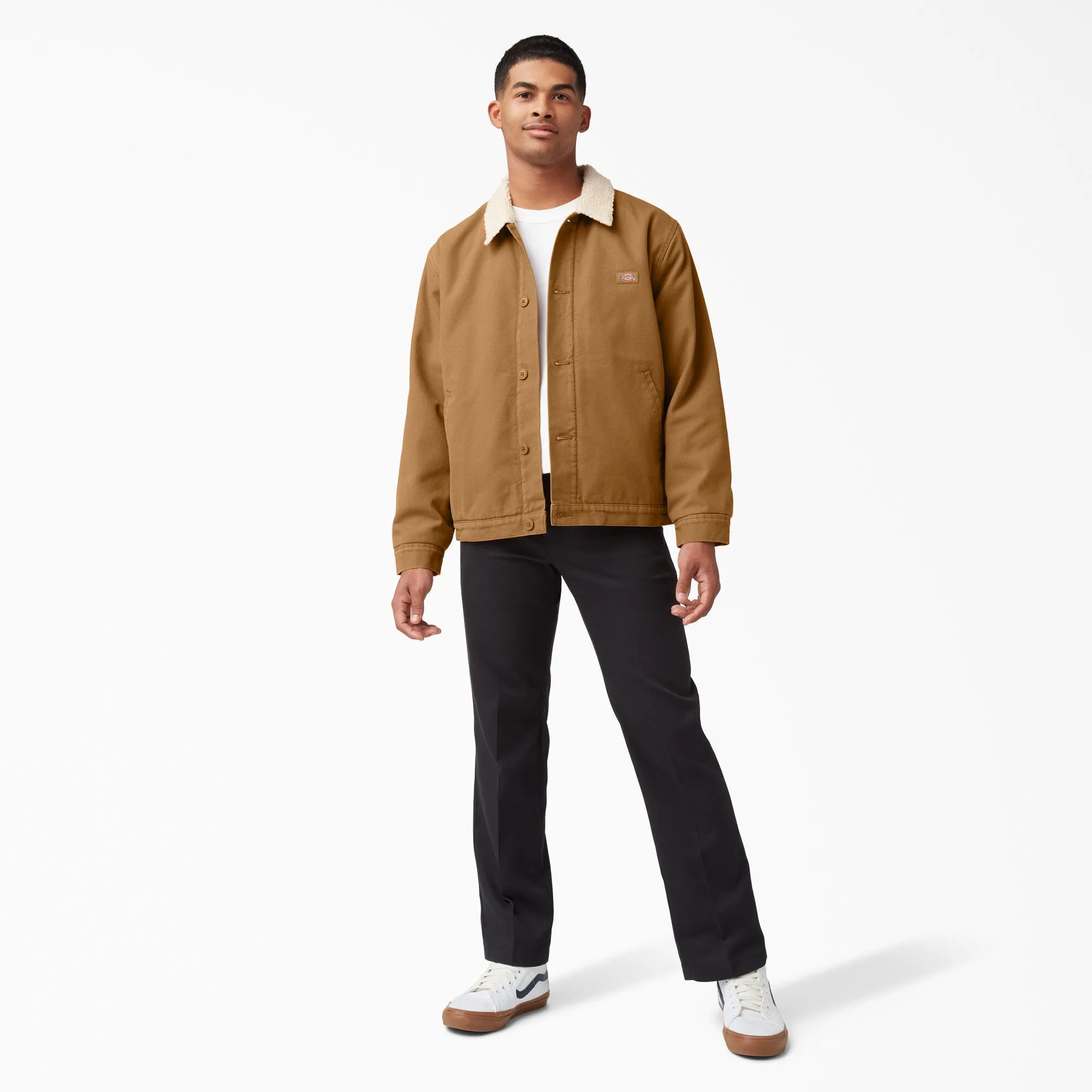 Dickies Duck Canvas High Pile Fleece Jacket 'Stonewashed Brown Duck'