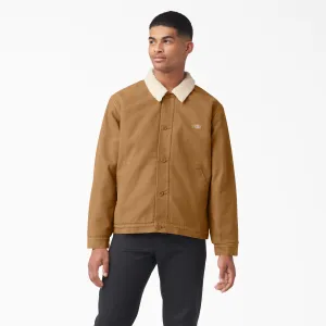 Dickies Duck Canvas High Pile Fleece Jacket 'Stonewashed Brown Duck'