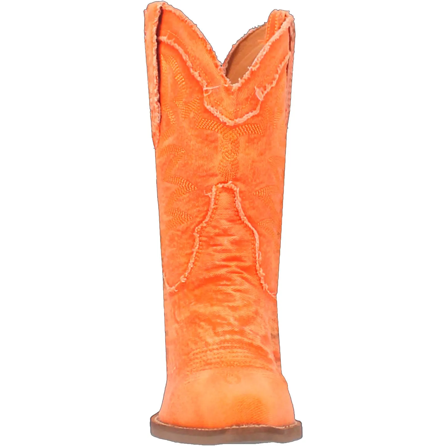 Dingo Ladies Y'all Need Dolly Orange Denim Fashion Western Snip Toe Boots