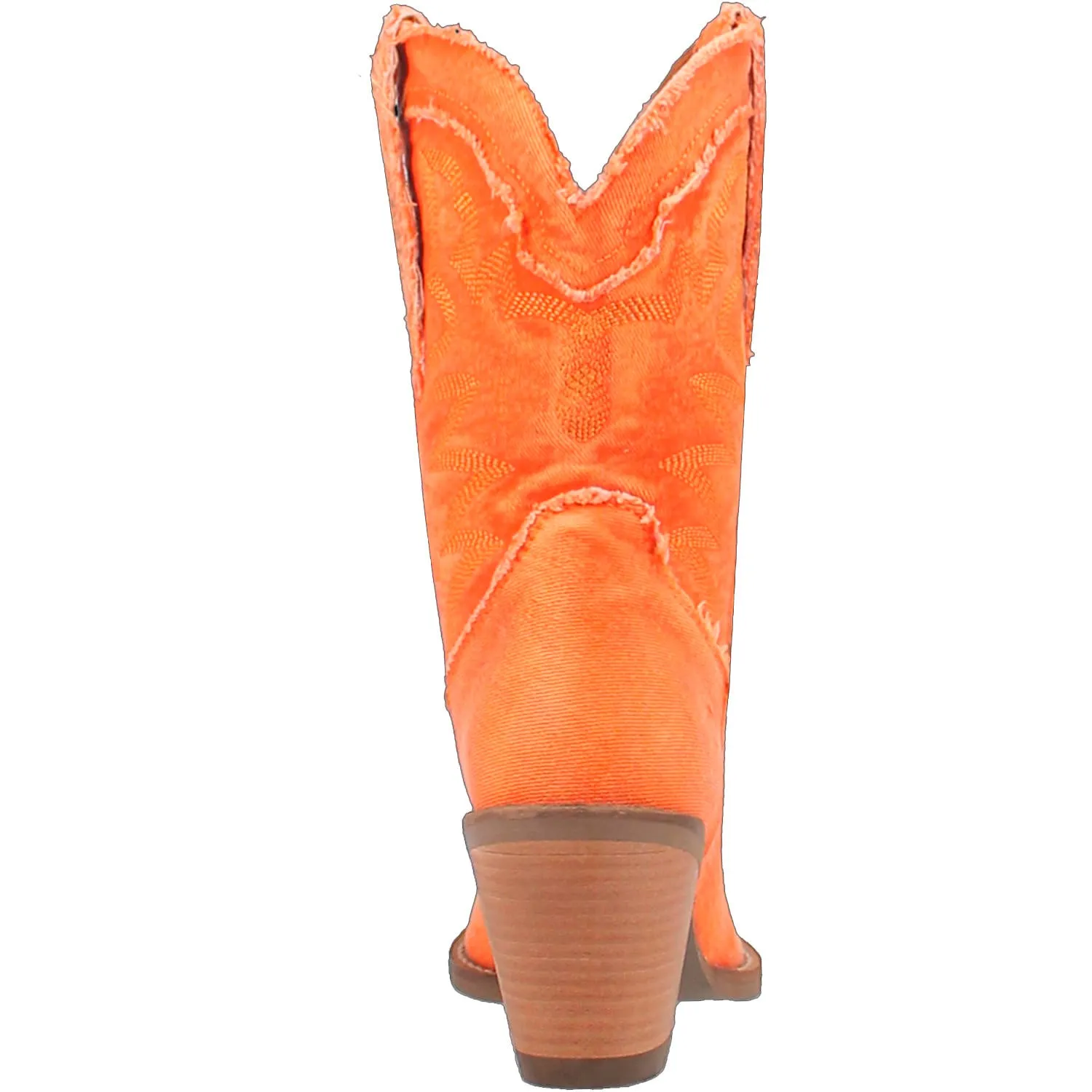 Dingo Ladies Y'all Need Dolly Orange Denim Fashion Western Snip Toe Boots