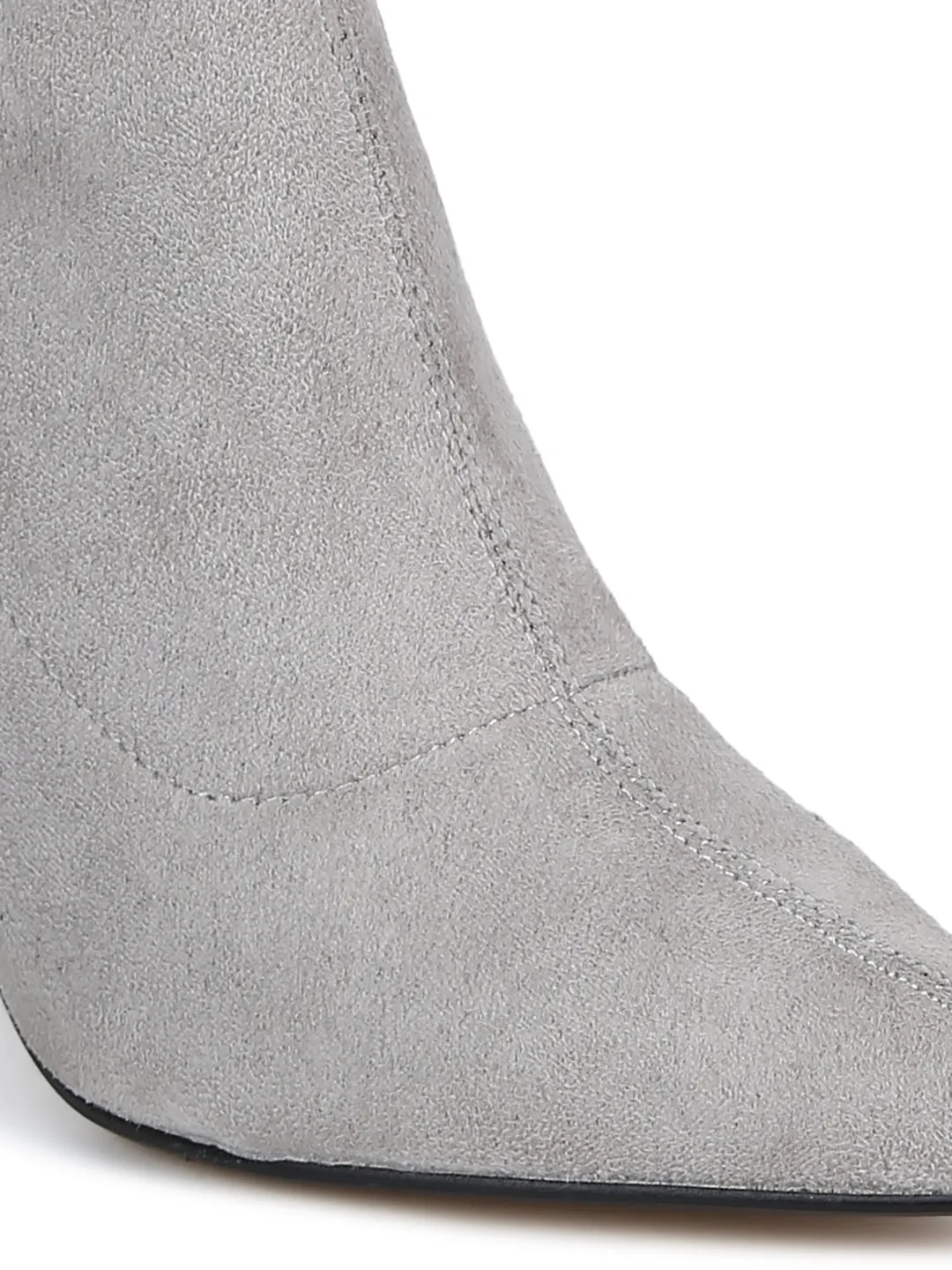 Dove Grey Micro Sock Low Heel Ankle Boots