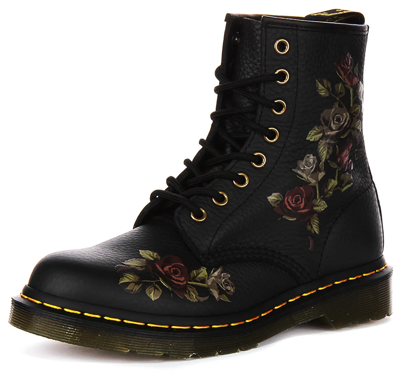 Dr Martens 1460 Decayed Flower In Black For Women