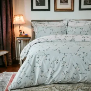 Duck Egg Floral Duvet Cover Set