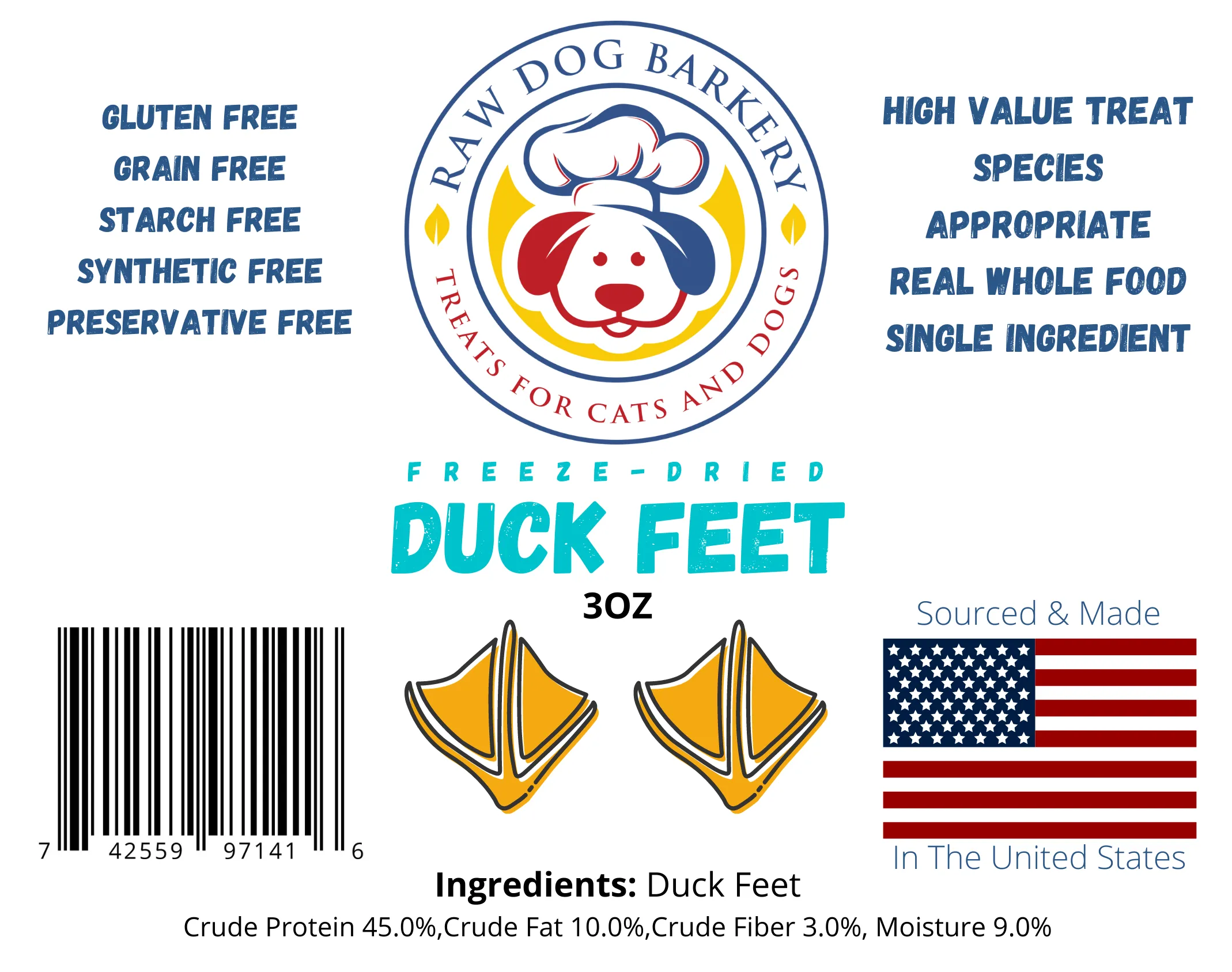 Duck Feet Freeze-Dried - Natural Dental Care & Joint Support