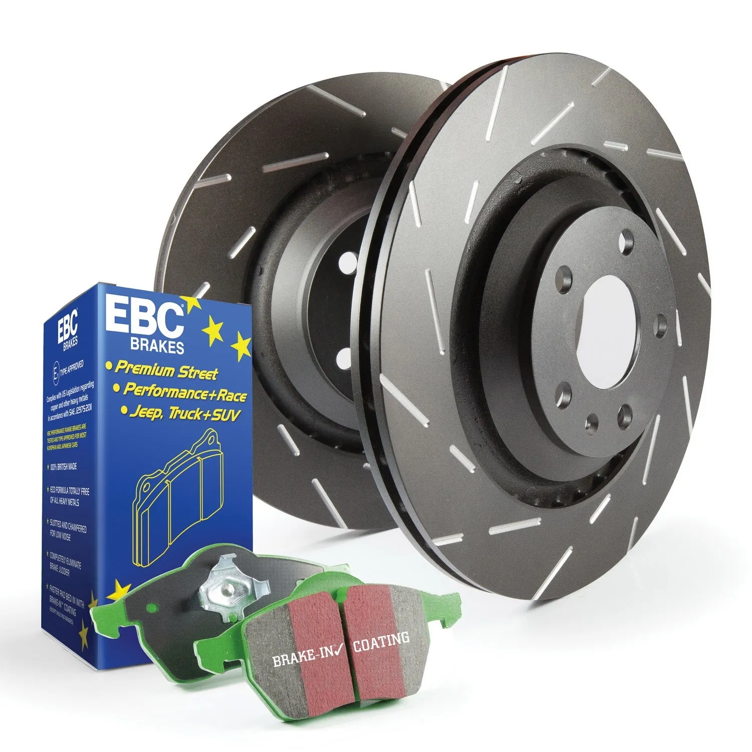 EBC Brakes S2KF1414 S2 Kits Greenstuff 2000 and USR Rotors