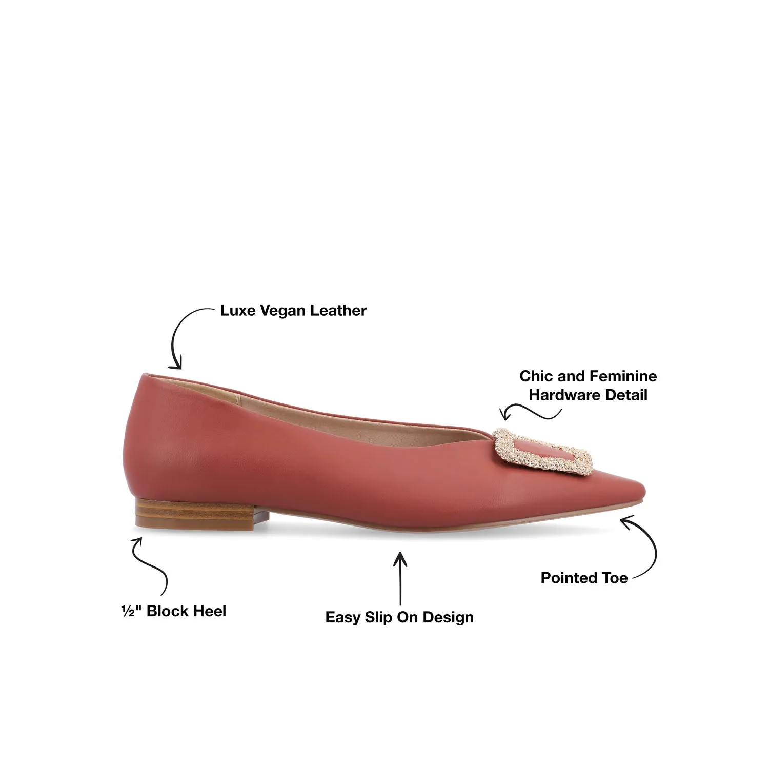 ELOWEN BALLET FLATS IN FAUX LEATHER