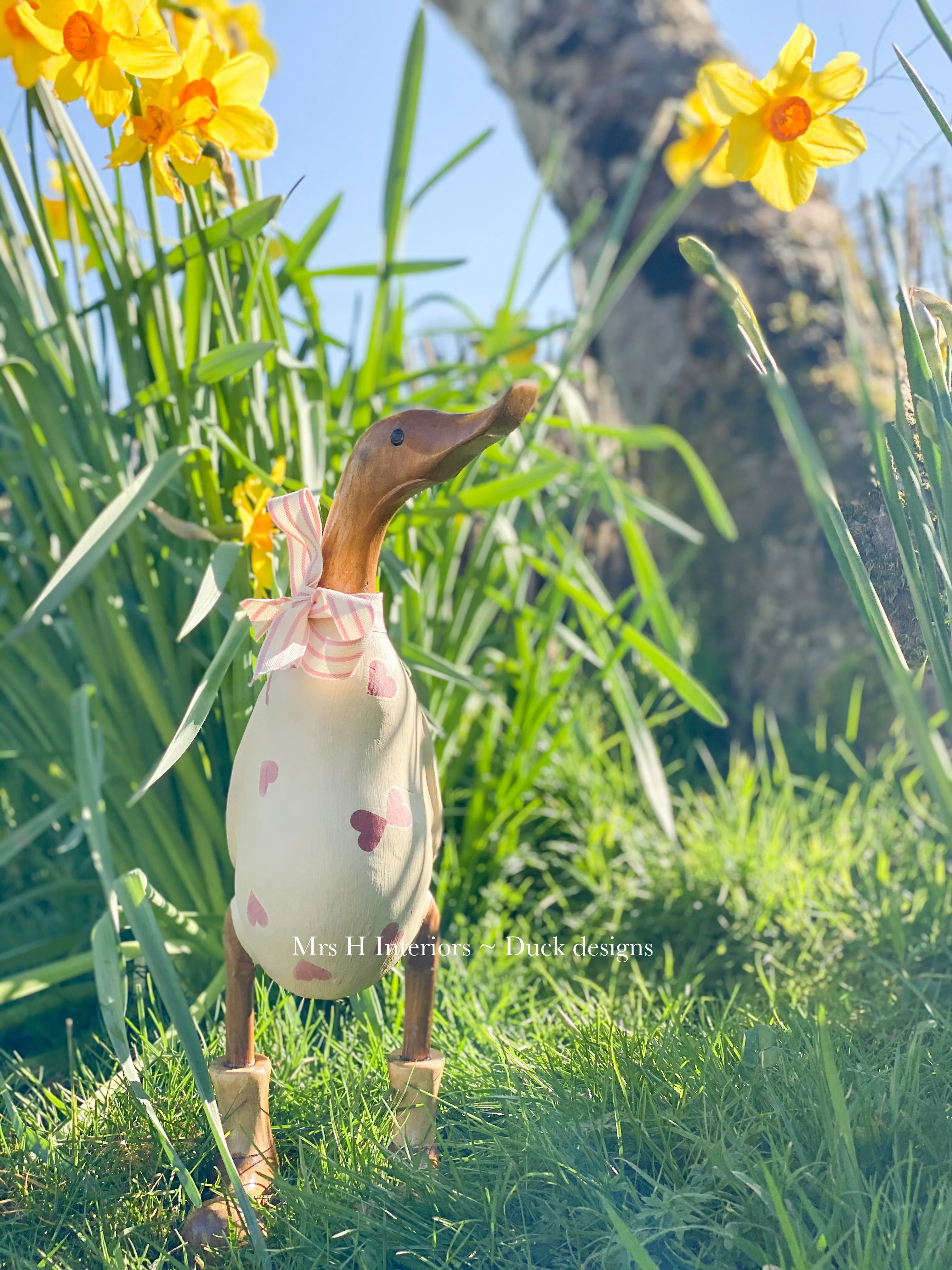 Emma Bridgewater Ducks -  - Decorated Wooden Duck in Boots by Mrs H the Duck Lady