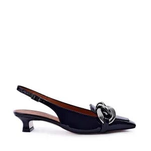 Erity Black Naplak Slingback Pumps