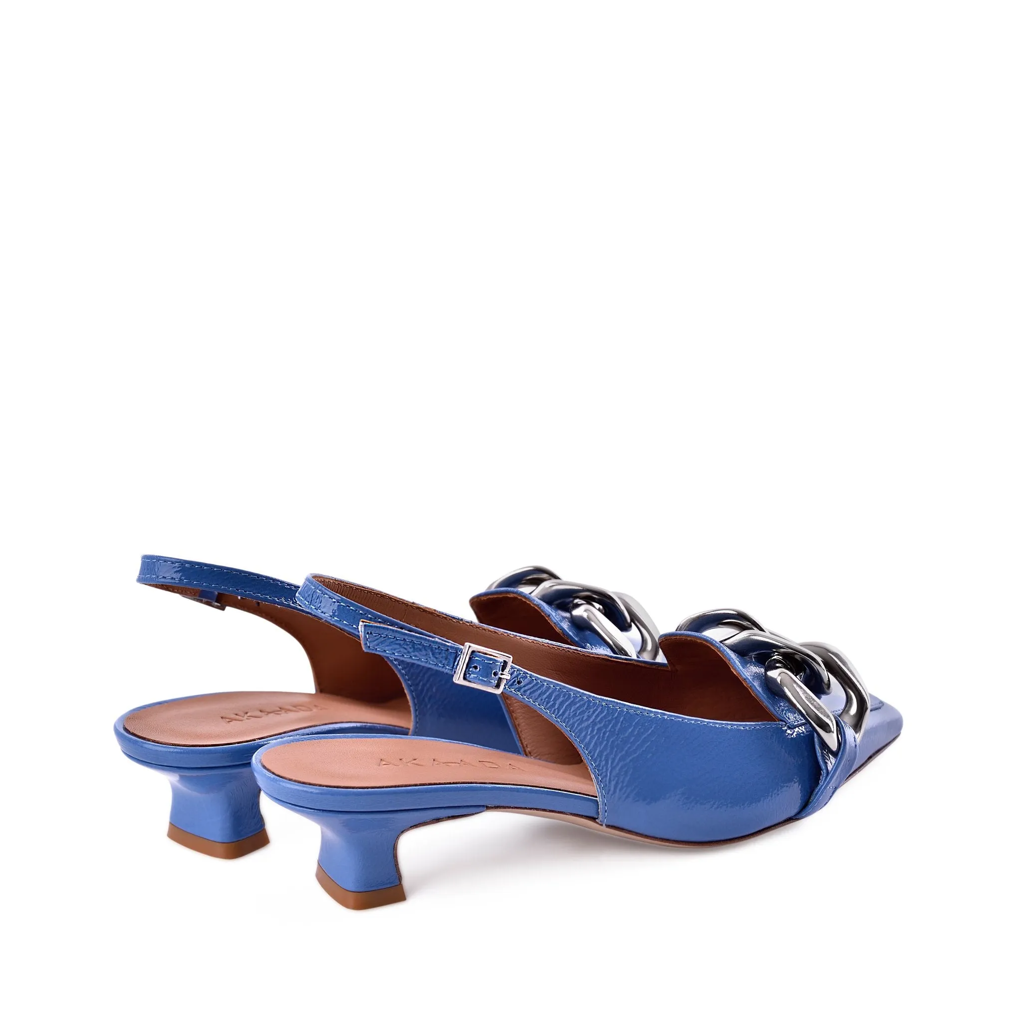 Erity Light Blue Naplak Slingback Pumps