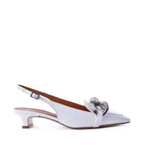 Erity White Naplak Slingback Pumps