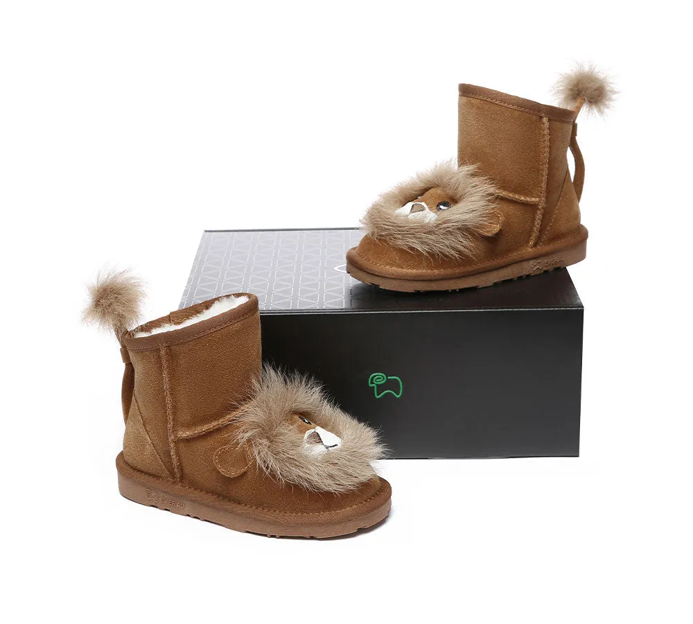 EVERAU® UGG Boots Kids Sheepskin Wool Lion Kids Plus