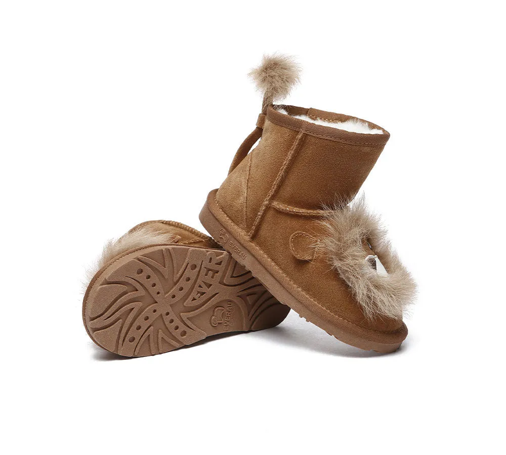 EVERAU® UGG Boots Kids Sheepskin Wool Lion Kids Plus