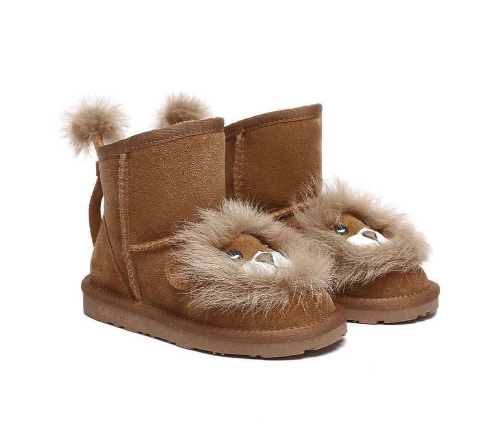 EVERAU® UGG Boots Kids Sheepskin Wool Lion Kids Plus