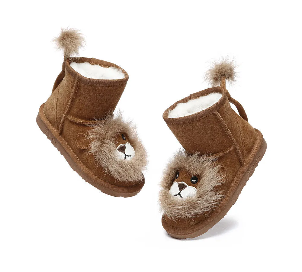 EVERAU® UGG Boots Kids Sheepskin Wool Lion Kids Plus