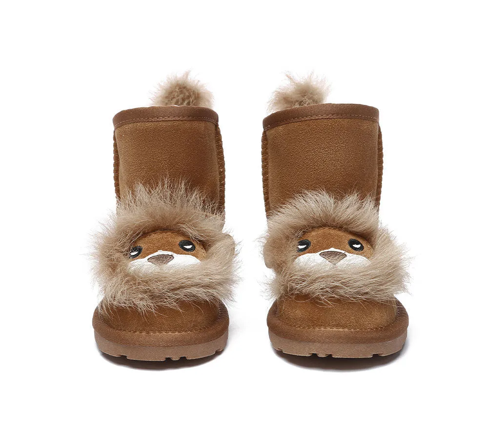 EVERAU® UGG Boots Kids Sheepskin Wool Lion Kids Plus