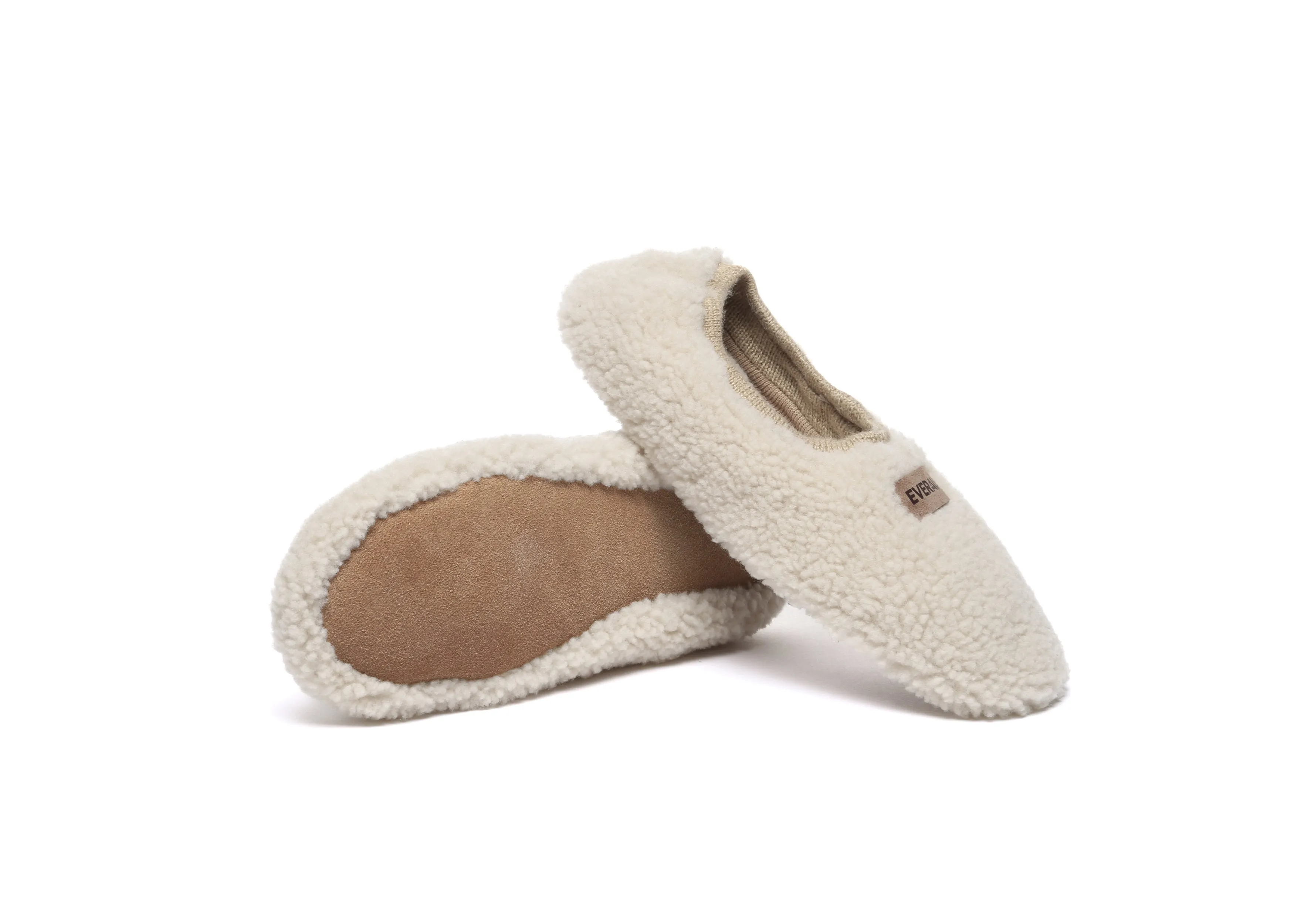 EVERAU® UGG Slippers Women Curly Sheepskin Wool Elastic Lucina