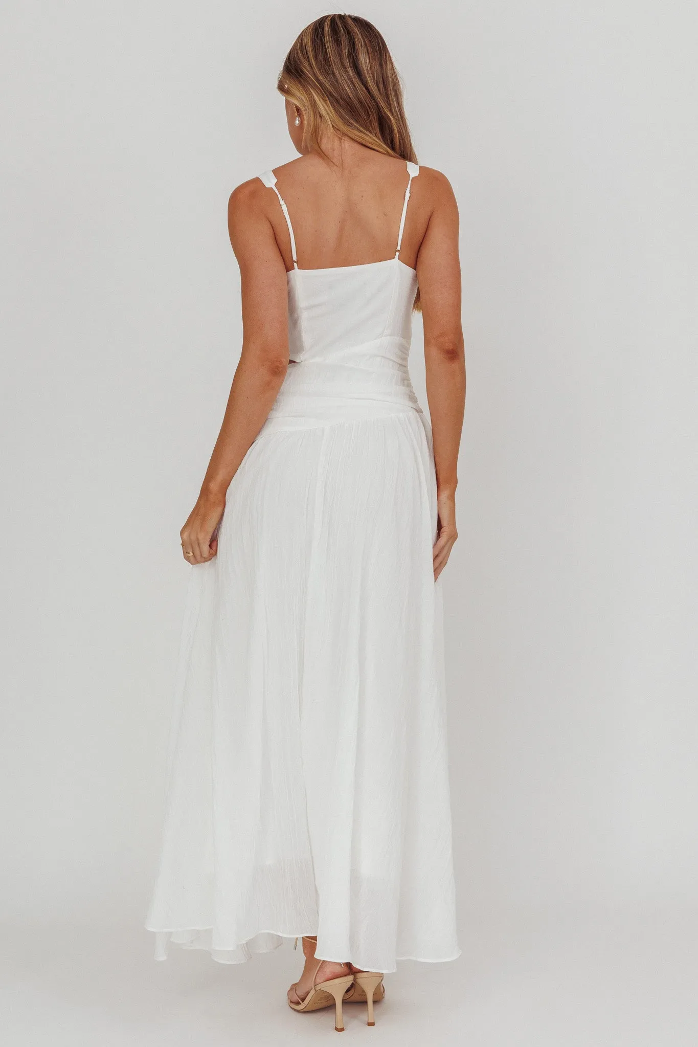 First Dates Waist Cut-Out Maxi Dress White