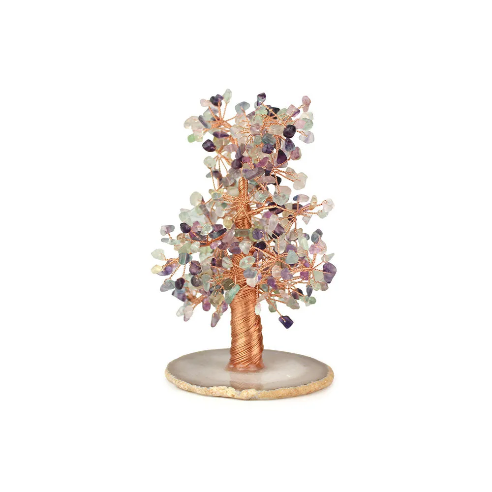 Fluorite and Agate Copper Tree