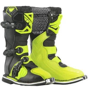 Fly Racing Maverik Youth Black/Hi-Viz Yellow Motocross Boots