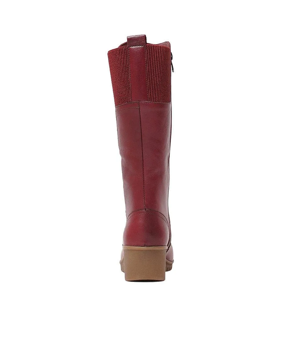 Foam Bordeus Leather Knee High Boots