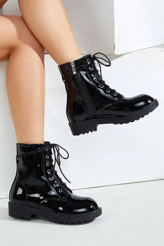 Forever Women Sole Lace Up Combat Boots