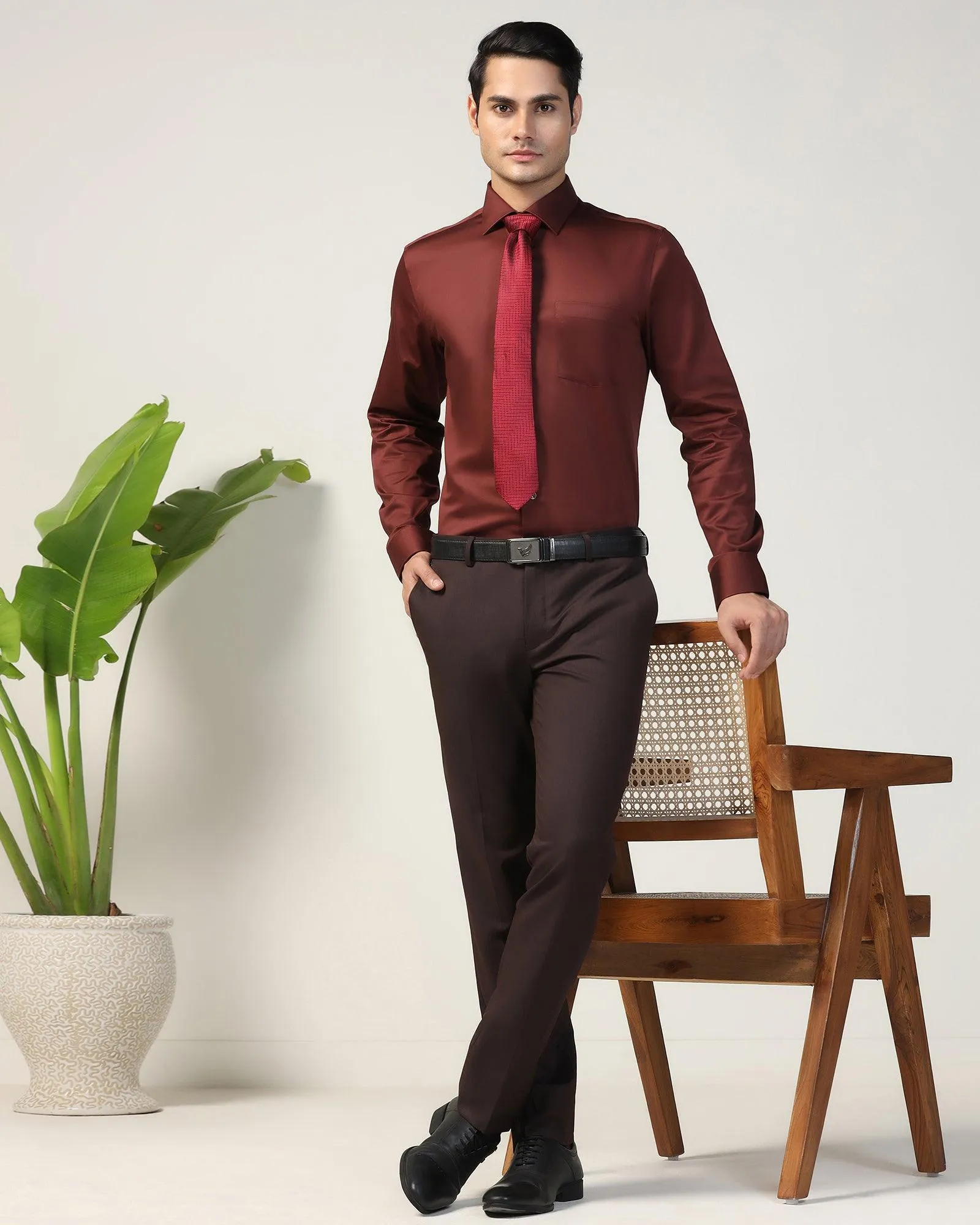 Formal Rust Solid Shirt - Rolf