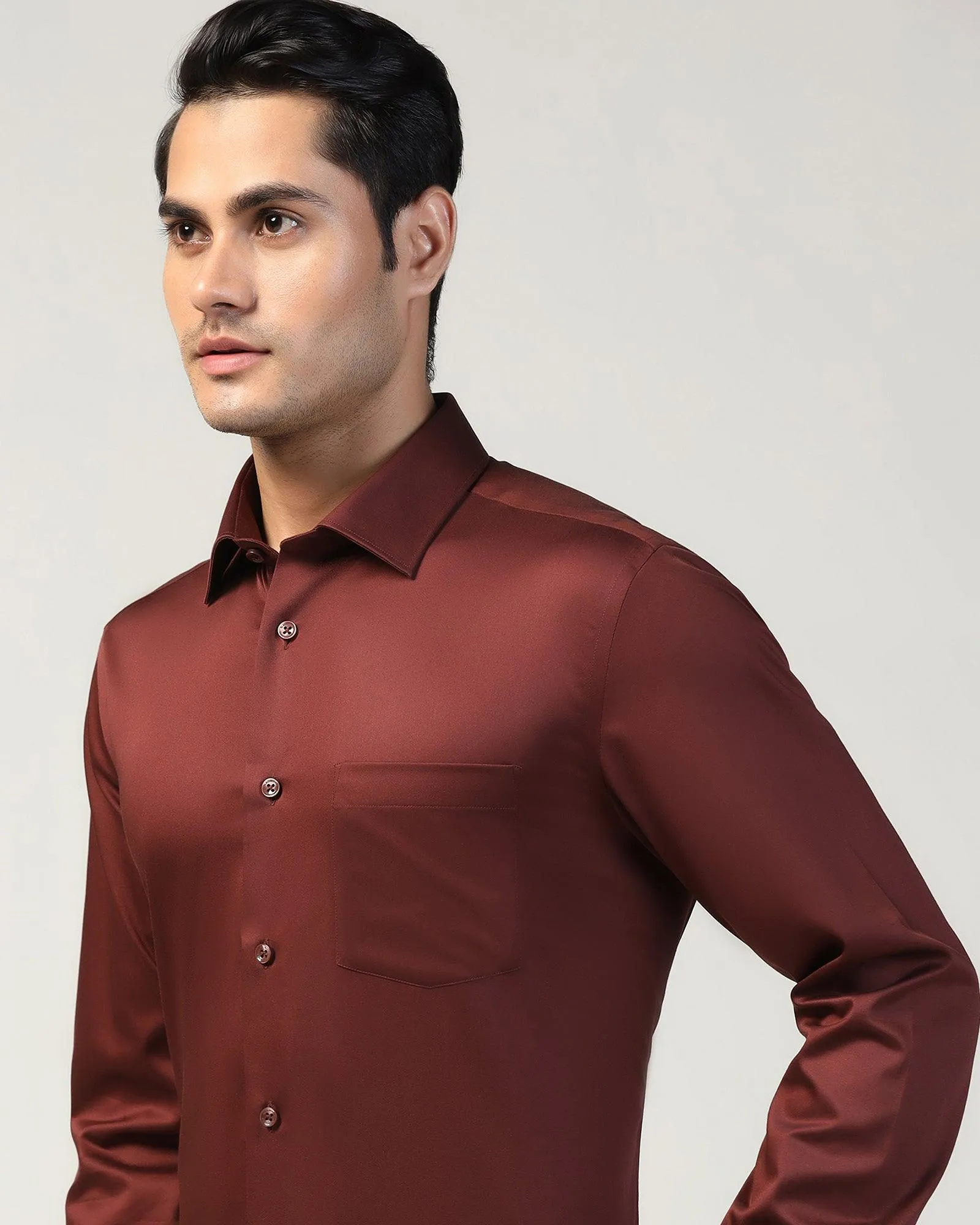 Formal Rust Solid Shirt - Rolf