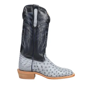 Full Quill Ostrich Embroidered Wide Square Toe Cowboy Boots