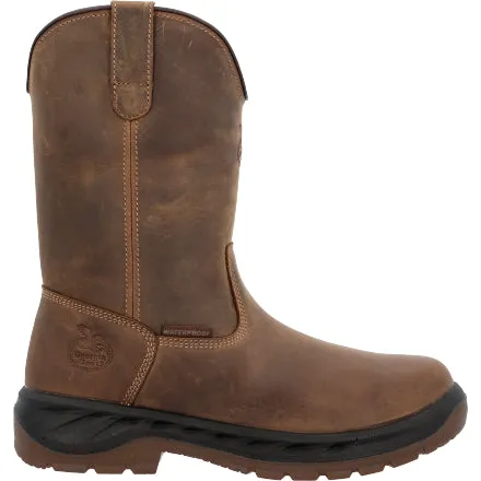 Georgia GB00523 Men's 10" OT Waterproof Pull On Soft Toe Work Boot (SHOP IN-STORES TOO)