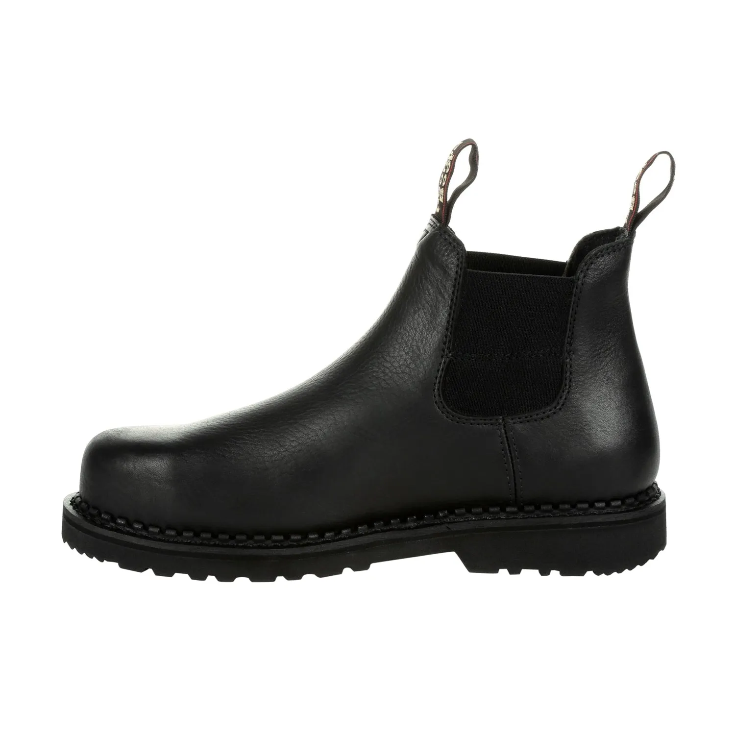 Georgia Mens Black Leather Giant Revamp WP Chelsea Work Boots