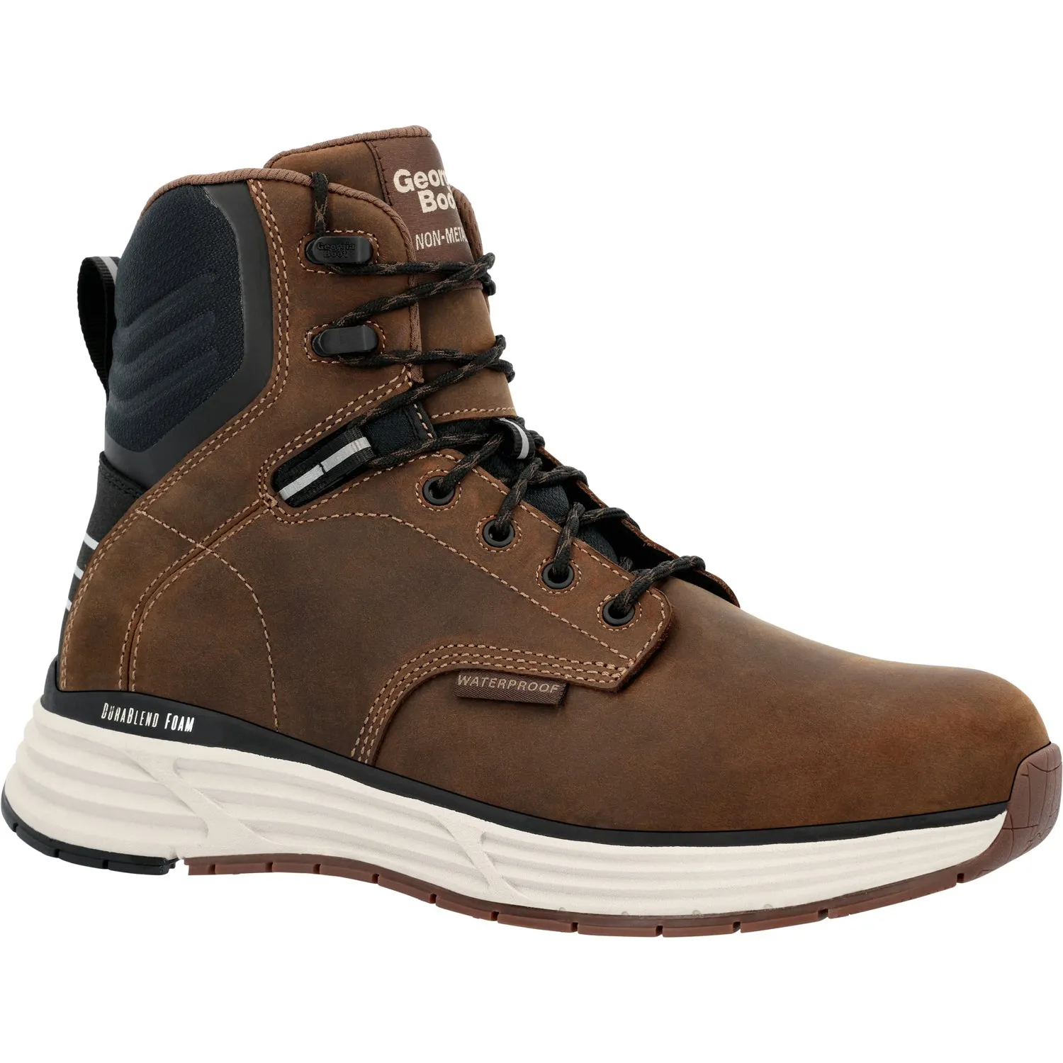 Georgia Mens Durablend Sport WP Brown Leather 6in Work Boots