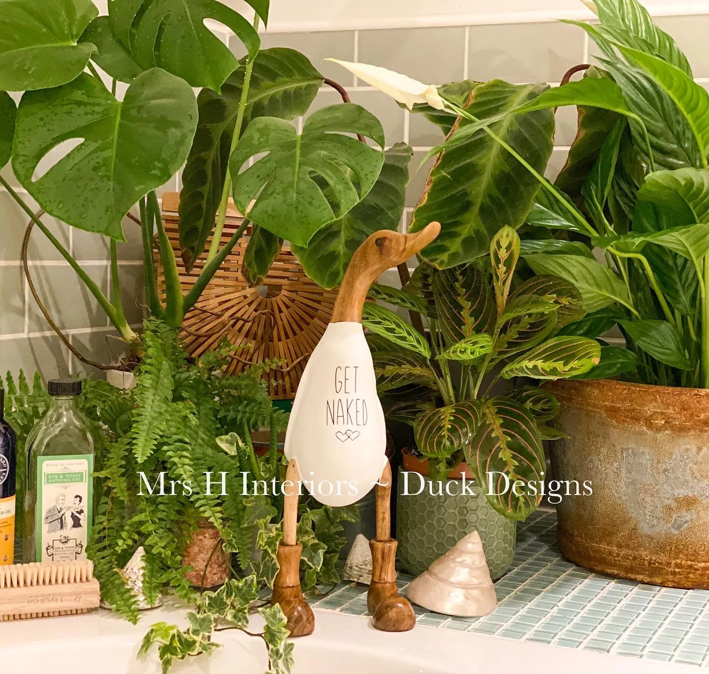 Get Naked Duck - Decorated Wooden Duck in Boots by Mrs H the Duck Lady