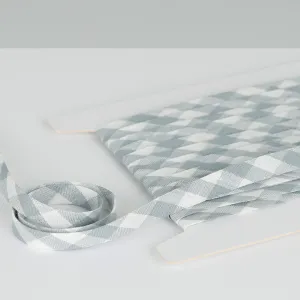 Gingham Linen Bias Binding - Duck Egg