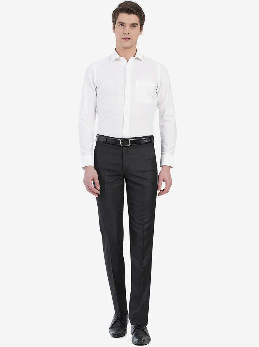 Glacier White Dobby Slim Fit Formal Shirt | JadeBlue