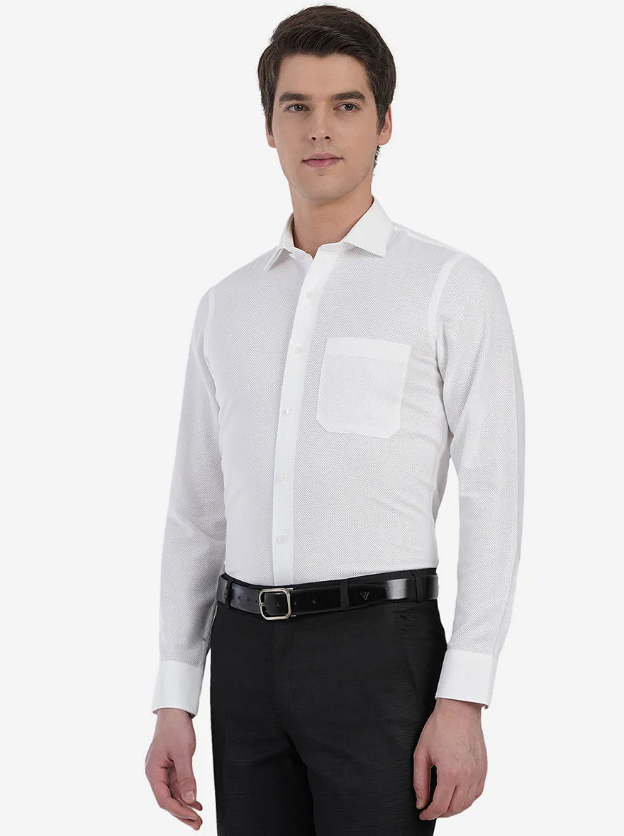 Glacier White Dobby Slim Fit Formal Shirt | JadeBlue