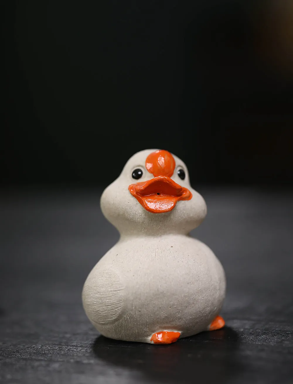 Gohobi Handmade Ceramic YiXing Clay White Duck Ornament Tea pet