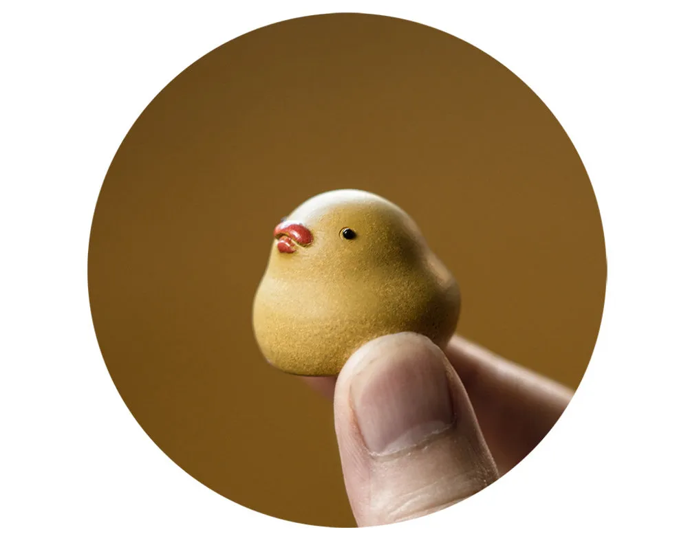 Gohobi Handmade Ceramic YiXing Clay Yellow Duck Ornament Tea pet