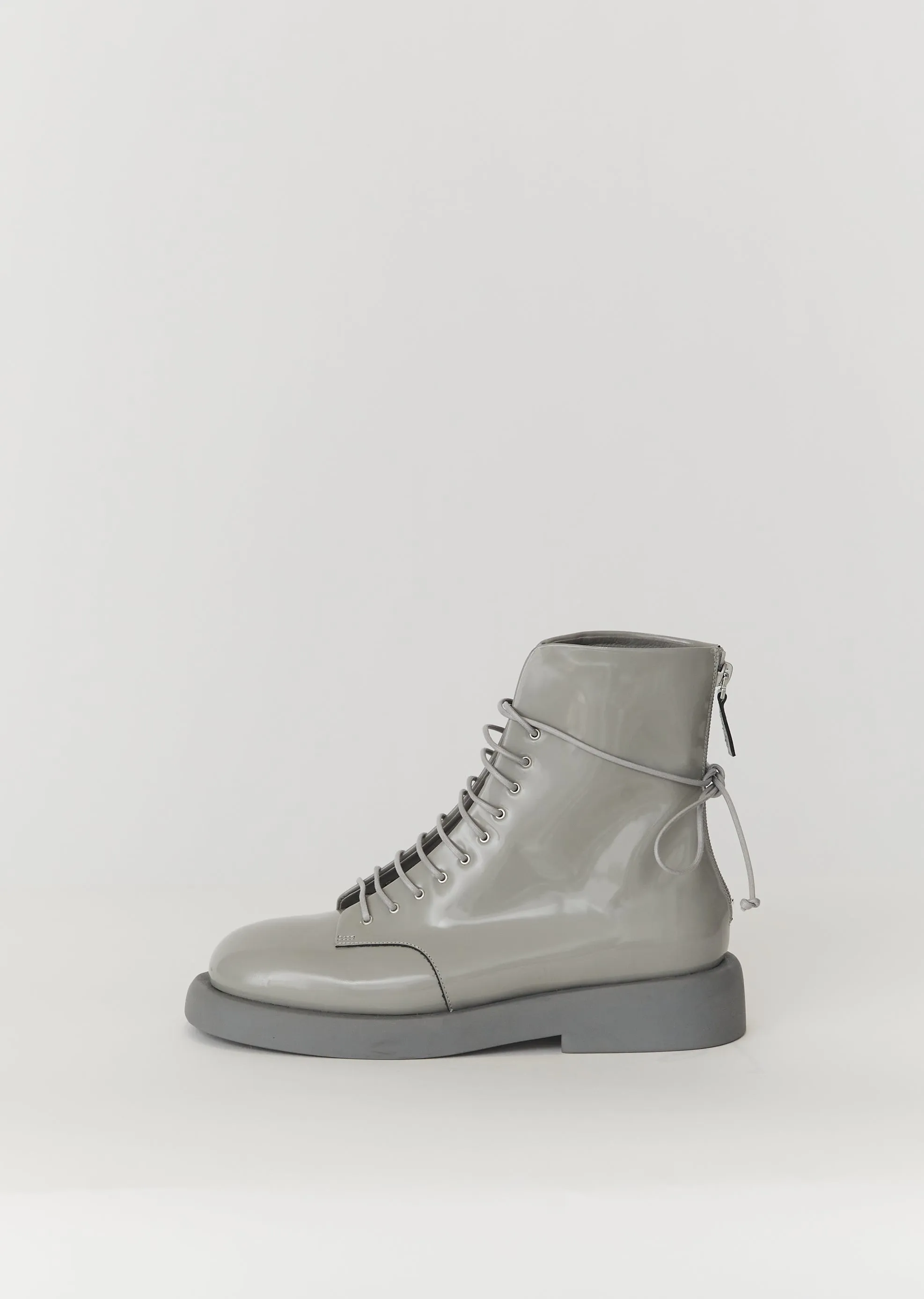 Gommello Patent Leather Boots — Grey