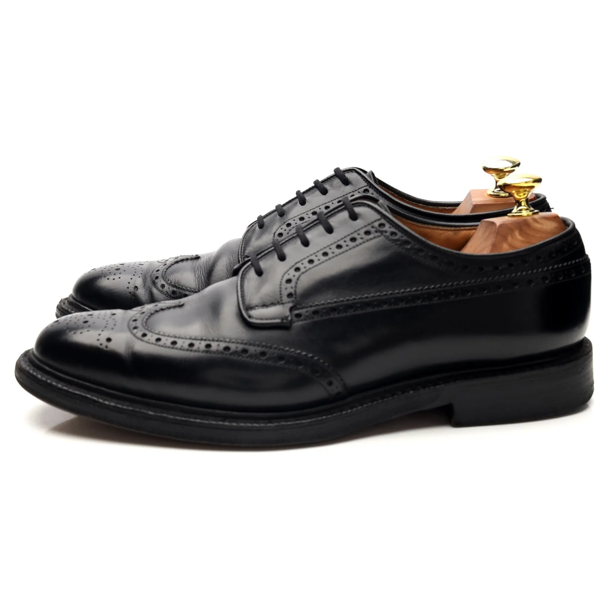 'Grafton' Black Leather Derby Brogues UK 7.5 F