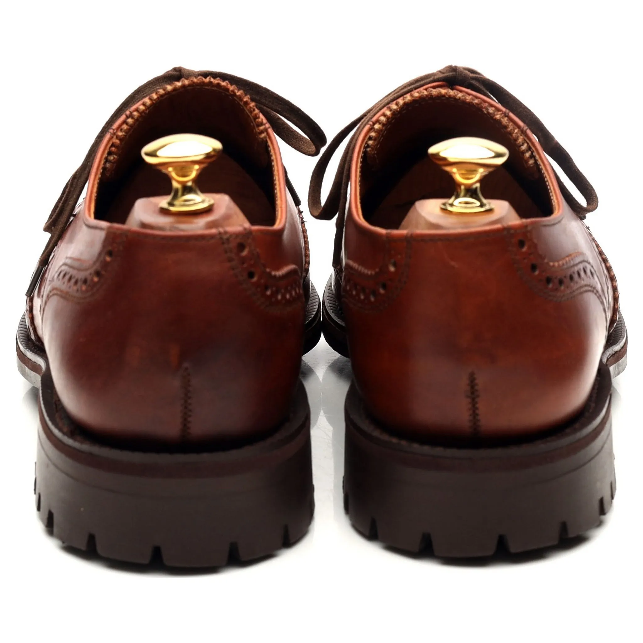 'Greasy' Tan Brown Leather Derby Brogues UK 9 F