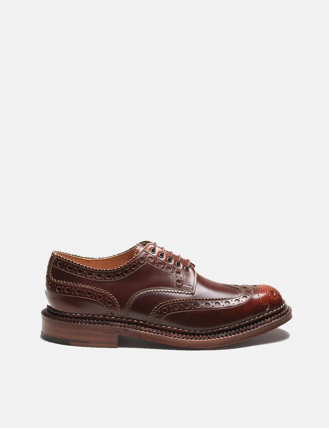 Grenson Archie Triple Welt Brogues - Mahogany